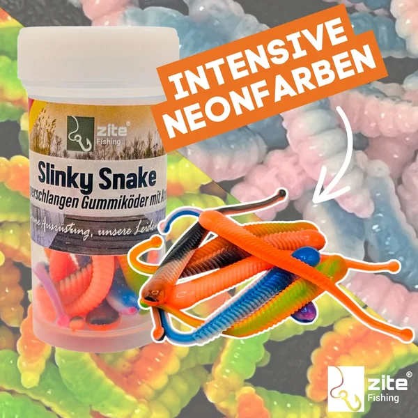 Zite Fishing Slinky Snake Schock Mix Käse 8 cm 8 St. Schlangenförmig Gummi_auswahl1