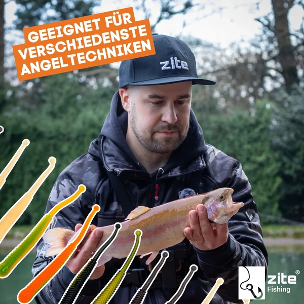 Zite Fishing Slinky Snake Allround Mix Käse 8 cm 8 St. Schlangenförmig Gummi_auswahl5