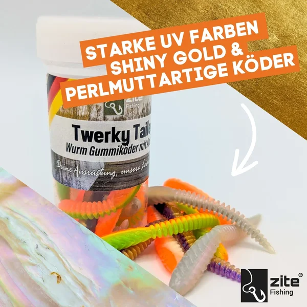 Zite Fishing Twerky Tailer Shiny Mix Knoblauch 7 cm 8 STK 3in1 Gummiköder Forelle_auswahl1