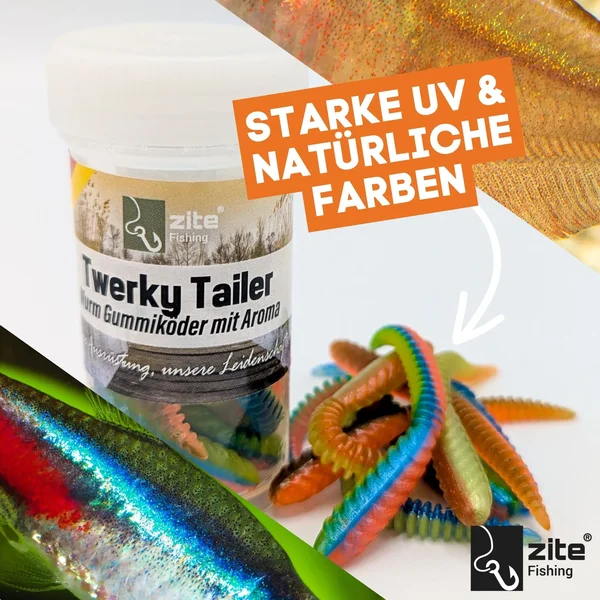 Zite Fishing Twerky Tailer Nature Mix Käse 7 cm 8 STK 3in1 Gummiköder Forelle_auswahl1