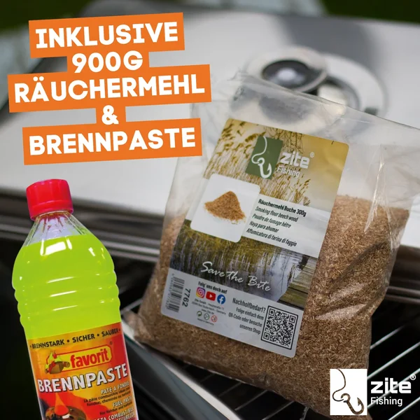 Tischräucherofen Starterset XXL inkl. 3 Räuchermehl, Räucherlaken und Brennpaste  _auswahl5