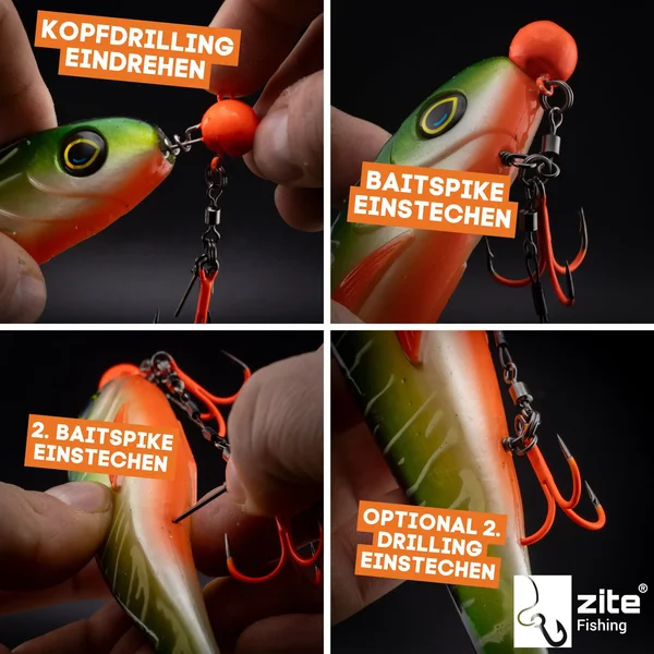 Zite Fishing Drillings-System Set L 13 cm 5-20 g Gummifische 21-26 cm Hecht-Angeln_auswahl4