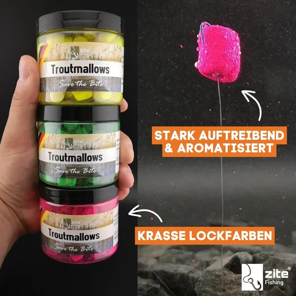 Troutmallows Angelköder Forelle Pink Käse-Aroma 40 g Zite Fishing_auswahl6
