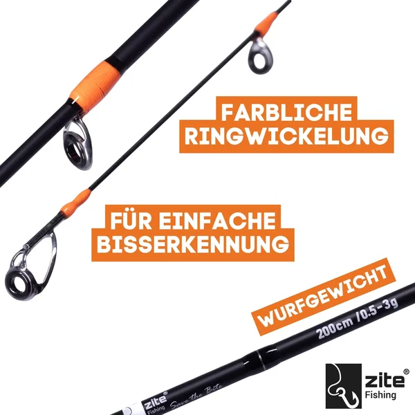Ultra Light Forellen Gummiköder Rute Solid Tip UL Strike Forellenrute 0,5-3g 200cm_auswahl5