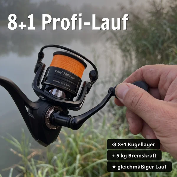 Zite Fishing Spinning Reel Pro 2000 bespult Spinnrolle mit Frontbremse 8+1 2 Aluminiumspulen für Spinnfischen_auswahl2