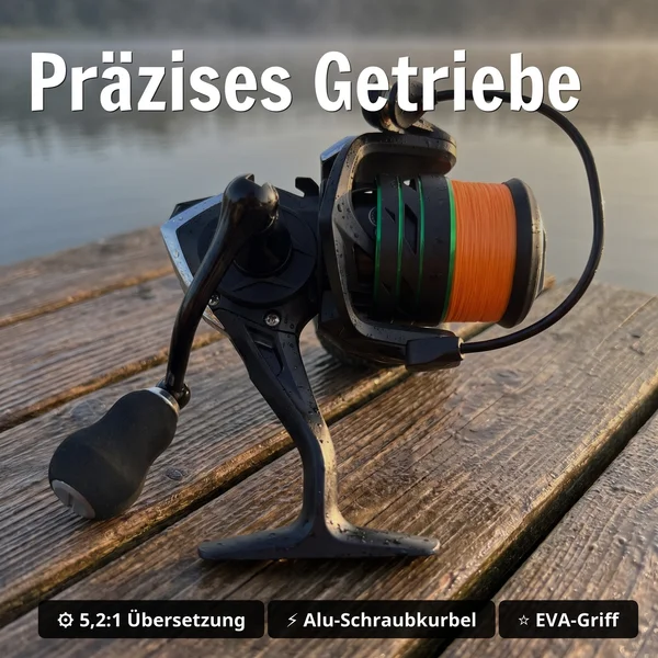 Spinning Reel Base 2000 bespult Spinnrolle mit Frontbremse 5+1 2 Aluminiumspulen für Forelle & Barsch Spinnfischen_auswahl4