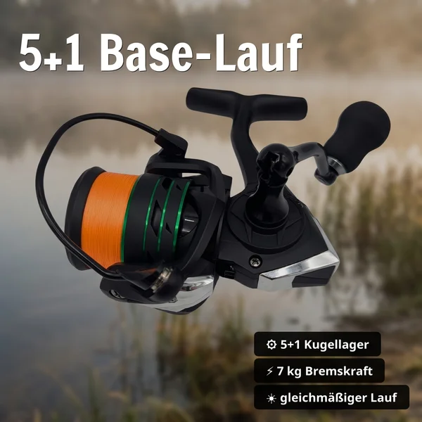 Spinning Reel Base 3000 Spinnrolle mit Frontbremse 5+1 2 Aluminiumspulen für Forelle & Barsch Spinnfischen_auswahl2