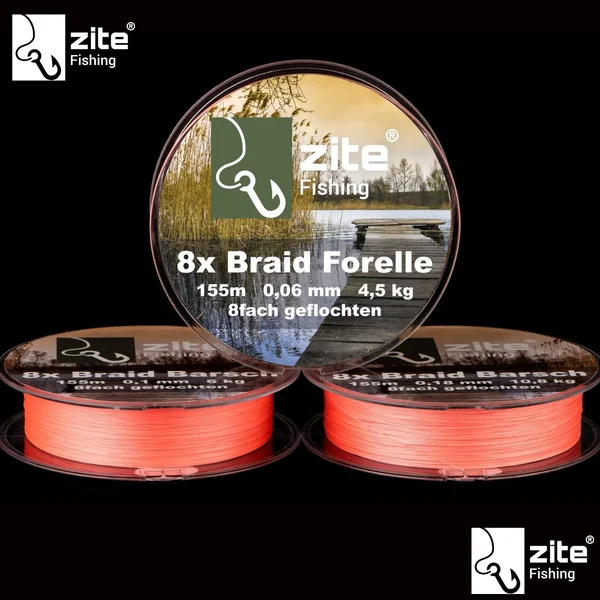 Geflochtene Schnur 8x Forelle Angeln Forellenschnur 155m 0,06mm Rot Zite Fishing_auswahl7