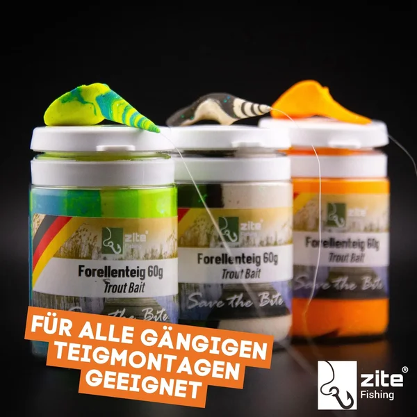 Zite Fishing Forellenteig Turbo 60 g Trout Bait Forellenpaste mit Knoblaucharoma_auswahl1