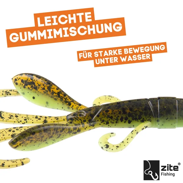 Zite Fishing Inzite Braw Set 48 Gummikrebse in 6 Farben 10,5 cm Creature Bait Krebsimitat Gummiköder Barsch & Zander_auswahl4