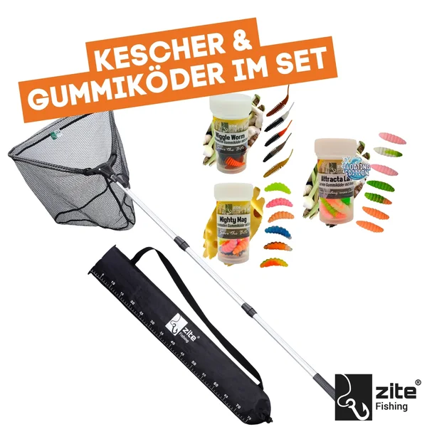 UL Forellen Gummiköder Rute 200cm - Trout Reel 1000 3+1BB - Köder - Schnur - Haken + GRATIS Kescher _auswahl12