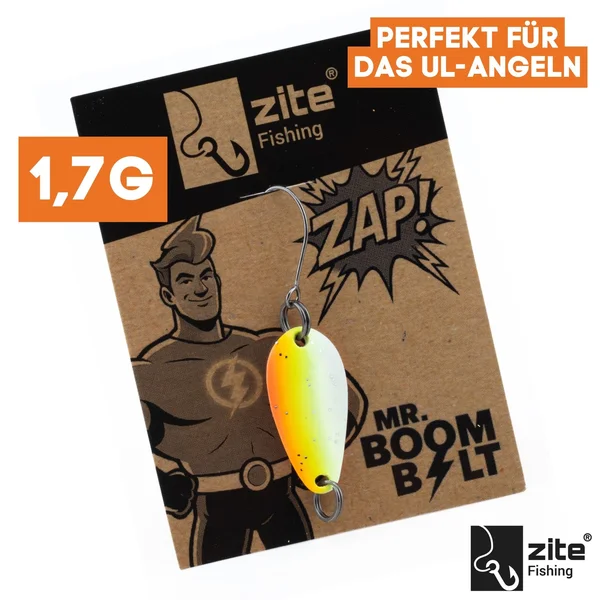 Zite Fishing The Troutforce Spoon 1,7g ZAP! Mr. Boombolt – UL-Forellenblinker mit Einzelhaken Gr. 8_auswahl1
