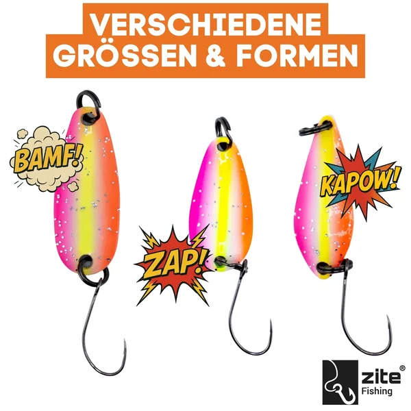 The Troutforce Spoon ZAP! 1,7 g – Shockscale – UV-aktiver UL Forellenspoon Zite Fishing _auswahl5