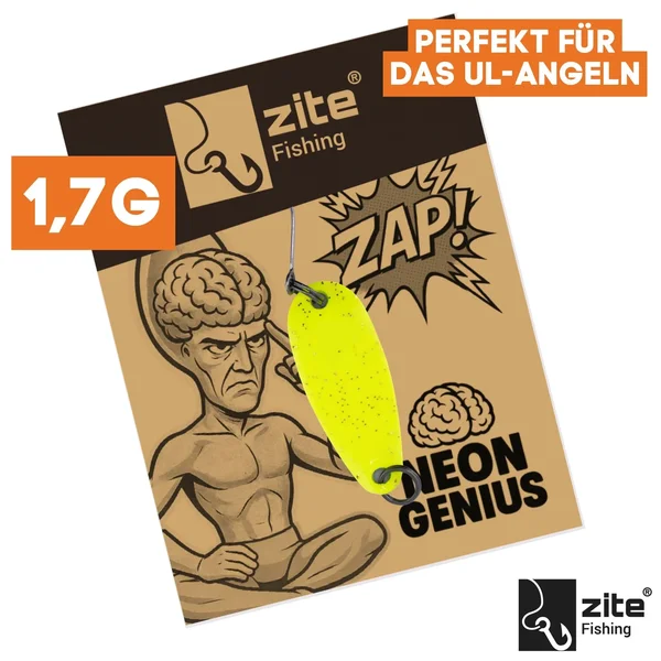 The Troutforce Spoon ZAP! 1,7 g – Neon Genius – UV-aktiver UL Spoon Zite Fishing_auswahl1