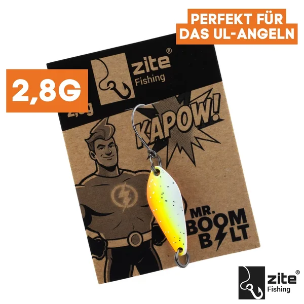 The Troutforce Spoon KAPOW! 2,8 g – Mr. Boombolt – UV-aktiver Forellenspoon Zite Fishing_auswahl1