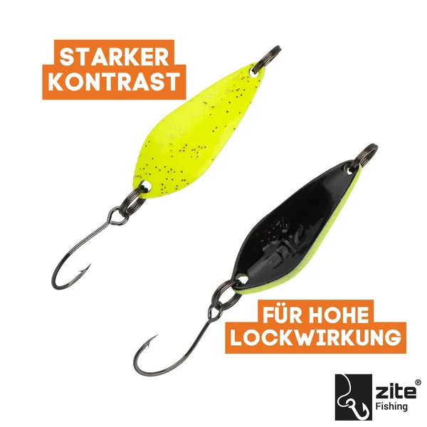The Troutforce Spoon KAPOW! 2,8 g – Neon Genius – UV-aktiver Forellenspoon Zite Fishing_auswahl4