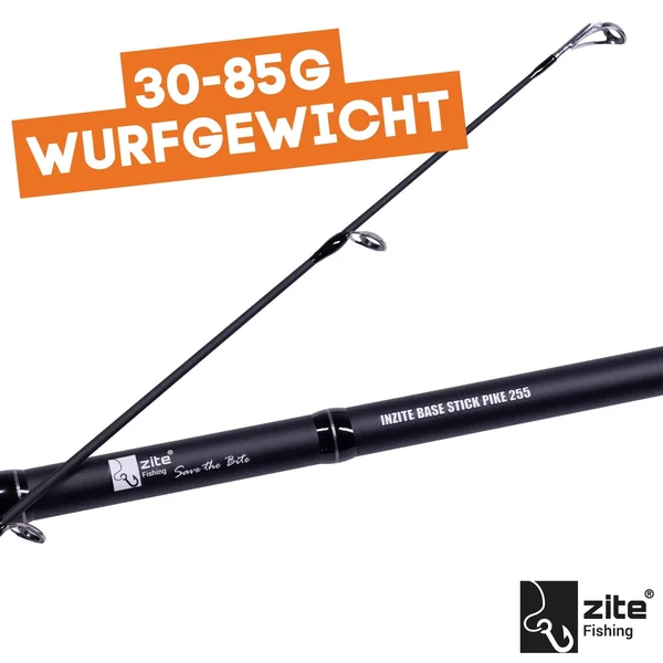 Zite Fishing Inzite Base Stick Pike 255cm 30–85g Hechtrute mit Spinning Reel Base 4000 bespult Angelrolle 5+1_auswahl3