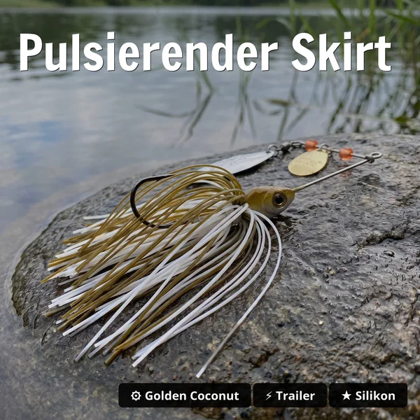 Inzite Rotator Spinnerbaits 21g – Haken 3/0 – Golden Coconut – mit Doppelspinnerblatt & Fransen_auswahl4
