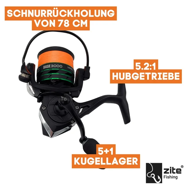 Zander Base Komplettset - Inzite Base Stick Zander, Spinnig Reel Base 3000 bespult & GRATIS Gummiköder + Jighaken_auswahl2