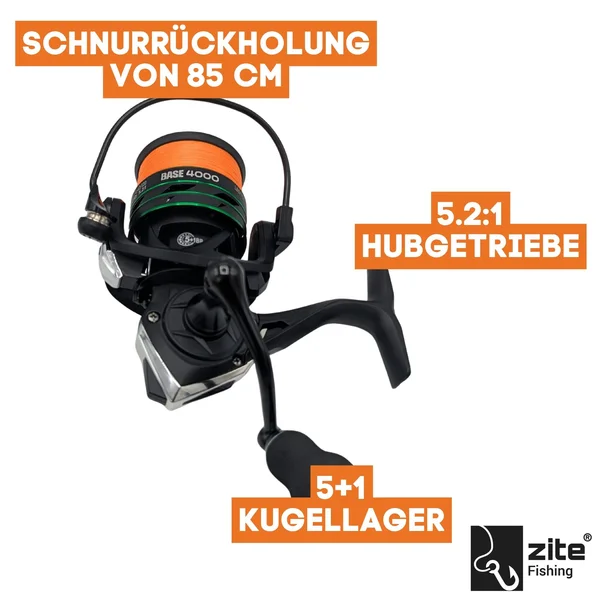 Hecht Base Komplettset - Inzite Base Stick Pike, Spinnig Reel Base 4000 bespult & GRATIS Gummifische + Hechtsysteme_auswahl2