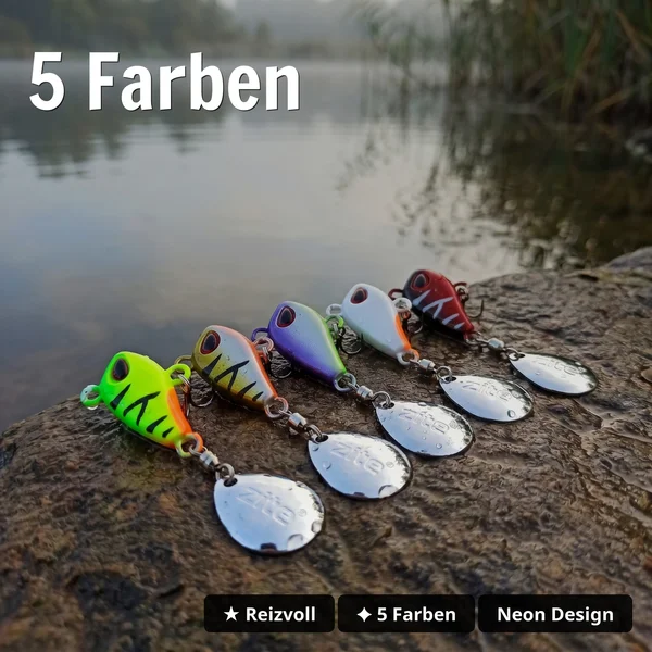 Zite Fishing Jigspinner Set Neon S 15g – 5 Farben Barsch & Zander Köder UV-aktiv_auswahl4