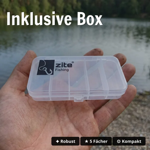Zite Fishing Jigspinner Set Neon L 15g – 5 Stück mit Tackle-Box Zander Barsch Hecht_auswahl4