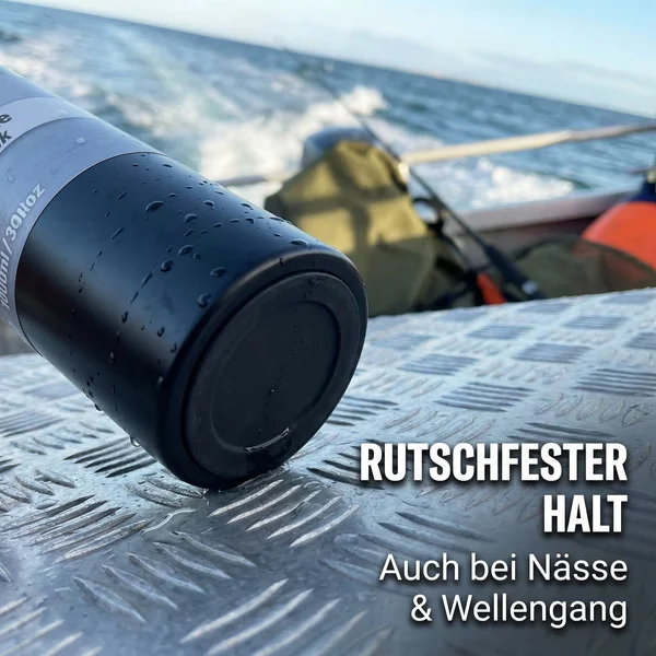 Zite Fishing Thermoskanne 1l Edelstahl Schwarz – Doppelwandige Thermosflasche 8h heiß / 24h kalt mit Becher_auswahl3