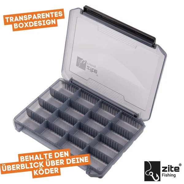 Tackle Box 20,5 x 15,5 x 3,5 cm – Transparente Köderbox mit variablen Trennwänden & abnehmbarem Deckel_auswahl2