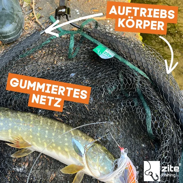 Streetfishing Kescher Gummiert Teleskop Spinnkescher 3,70 m im Set mit GRATIS XXL Hakenlöser Zange  Zite Fishing_auswahl2