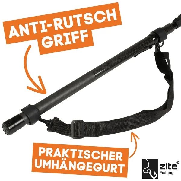 Streetfishing Kescher Gummiert Teleskop Spinnkescher 3,70 m im Set mit GRATIS XXL Hakenlöser Zange  Zite Fishing_auswahl5