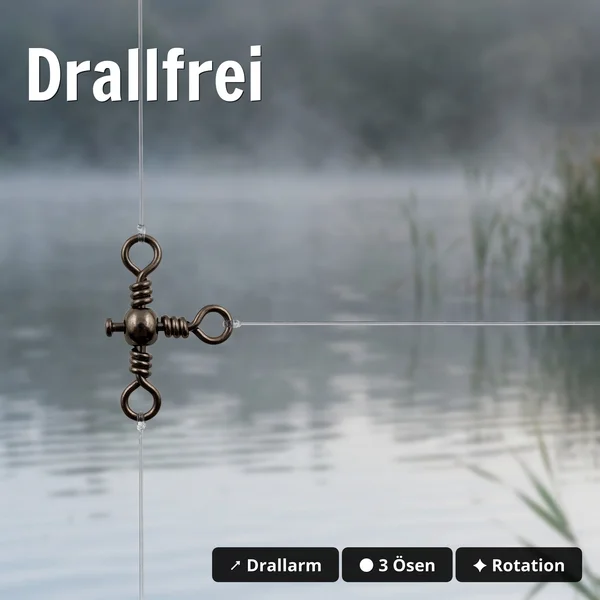Zite Fishing Kreuzwirbel 10# – 15 Stück Dreiwege-Wirbel aus Kohlenstoffstahl für Paternoster & Dropshot_auswahl3