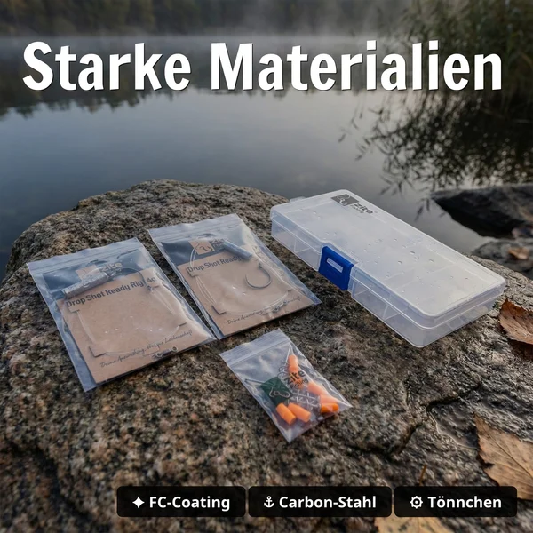 Zite Fishing Naturköder Dropshot Set – 2 Ready Rigs S & L mit Fluorocarbon-Vorfach für Barsch, Zander & Hecht_auswahl2