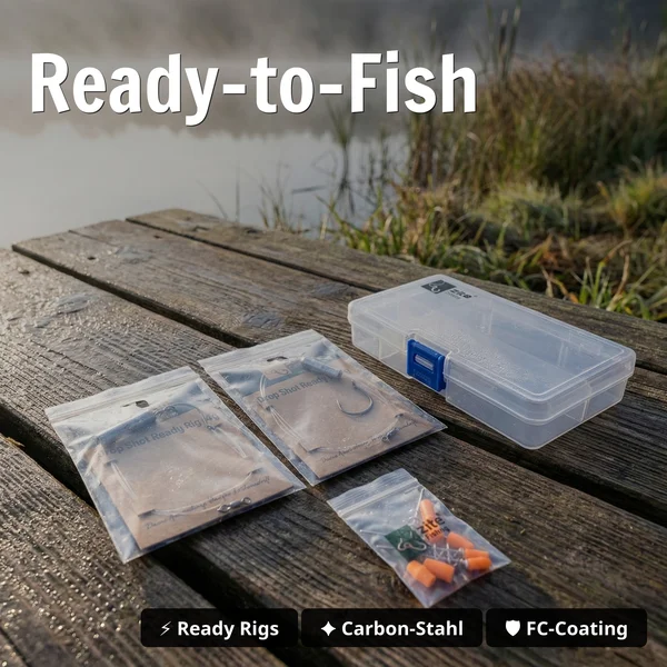 Zite Fishing Naturköder Dropshot Set – 2 Ready Rigs S & L mit Fluorocarbon-Vorfach für Barsch, Zander & Hecht_auswahl3
