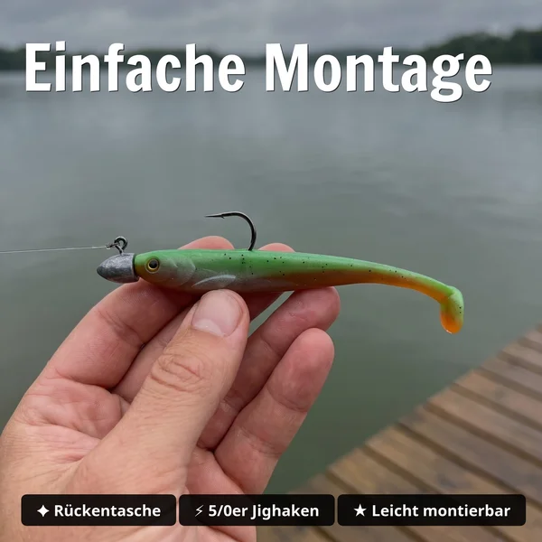Inzite Shad Green Tomato 15,5 cm – Gummifisch für Zander & Hecht 4 Stück_auswahl4