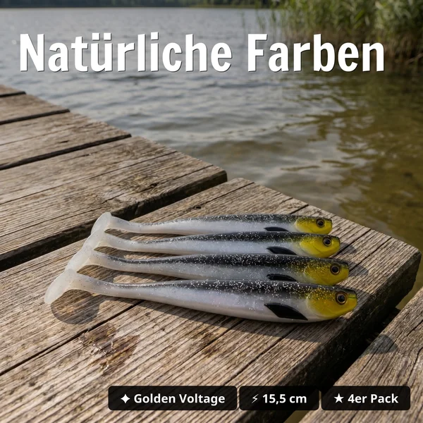 Zite Fishing Inzite Shad Golden Voltage 15,5 cm – Gummifisch für Zander & Hecht, 4 Stück_auswahl2