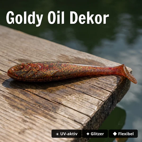 Zite Fishing Gummifisch Inzite Flanker Goldy Oil 23,5 cm - Großhecht Köder im 2er Pack_auswahl3