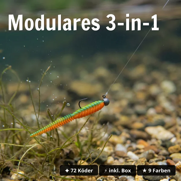 Zite Fishing Twerky Tailer Starterbox – 72 Forellen-Köder in 9 Farben 7 cm 3in1 Gummiköder Forelle_auswahl5