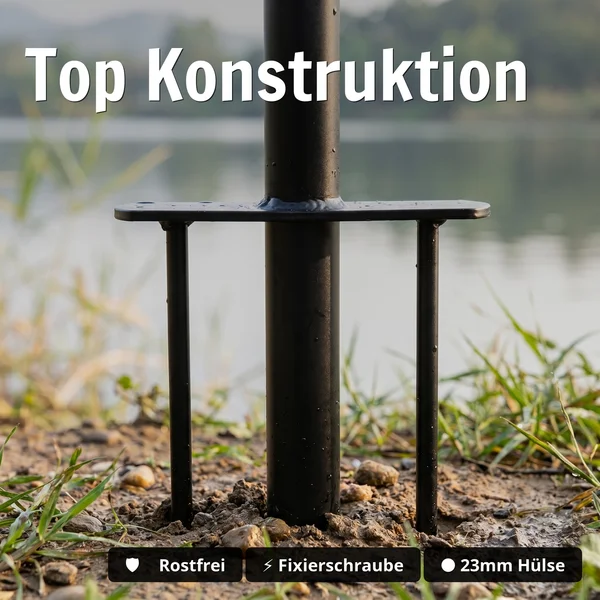 Zite Fishing Schirmstütze Deluxe – Metall Erdanker 3-Spieß-System für Angelschirme_auswahl3
