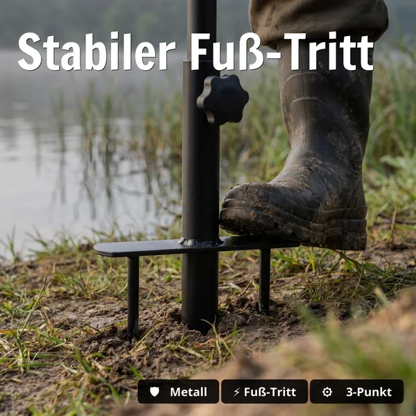 Zite Fishing Schirmstütze Deluxe – Metall Erdanker 3-Spieß-System für Angelschirme_auswahl4