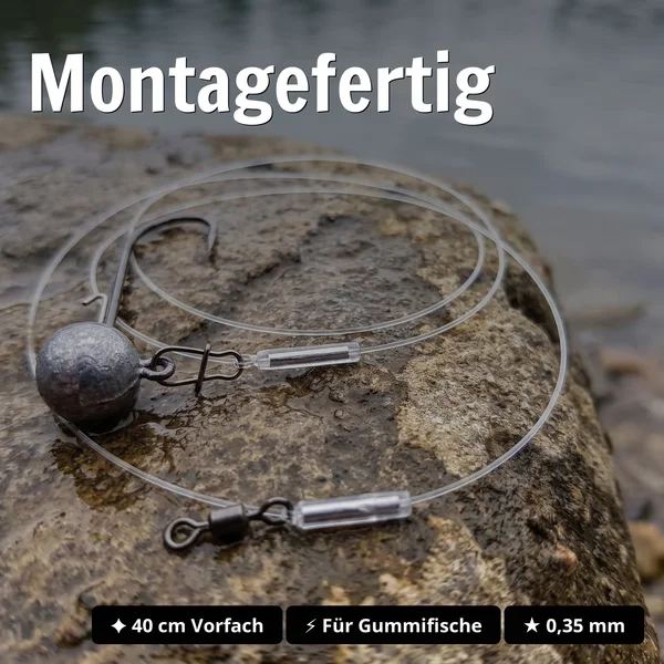 Zite Fishing Jighead 7 g – Fertigmontage mit Fluorocarbon-Vorfach 0,35 mm, 40 cm, Haken Gr. 5/0 für Hecht & Zander_auswahl2