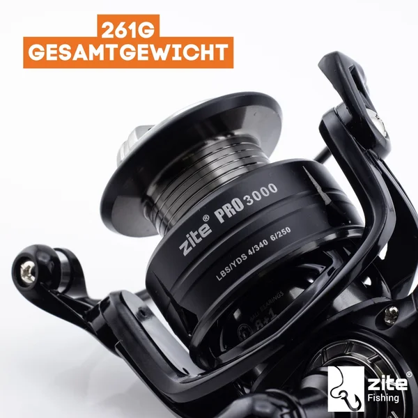 Zite Fishing Spinning Reel Pro 3000 Spinnrolle mit Frontbremse 8+1 2 Aluminiumspulen für Spinnfischen_auswahl2