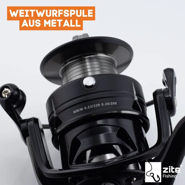 Zite Fishing Spinning Reel Pro 4000 Spinnrolle mit Frontbremse 8+1 2 Aluminiumspulen für Spinnfischen_auswahl3