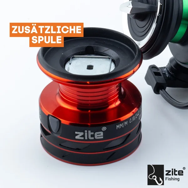 Spinning Reel Base 2000 Spinnrolle mit Frontbremse 5+1 2 Aluminiumspulen für Forelle & Barsch Spinnfischen_auswahl6