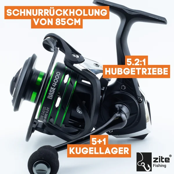 Zite Fishing Spinning Reel Base 4000 Spinnrolle mit Frontbremse 5+1 2 Aluminiumspulen für Forelle & Barsch Spinnfischen_auswahl1