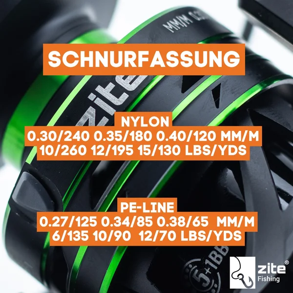 Zite Fishing Spinning Reel Base 4000 Spinnrolle mit Frontbremse 5+1 2 Aluminiumspulen für Forelle & Barsch Spinnfischen_auswahl7