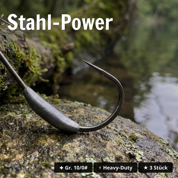 Zite Fishing MONSTER BAT Offset Haken Gr. 10/0# 20 g – XXL Weighted Swimbait Hook, 3 Stück für Hecht & Großhecht_auswahl2