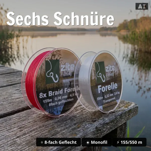 Zite Fishing XXL Grundmontagen Forellen Angelset Komplett – 3x Rute, 3x Rolle, 6x Schnur + Zubehör GRATIS_auswahl2