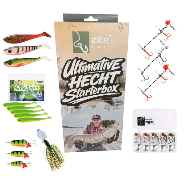 Zite Fishing Hecht Angelset XXL Komplett – Rute, Rolle & Starterbox + Kescher GRATIS für Hecht, Zander & Barsch_auswahl1
