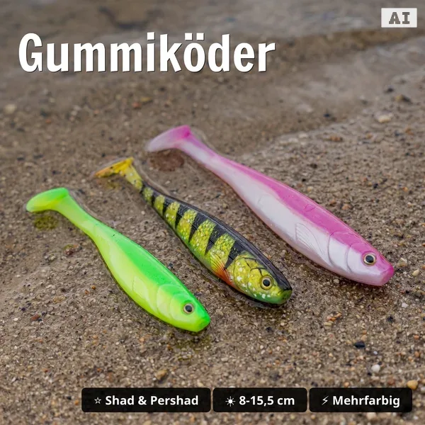 Zite Fishing Inzite Shad Starterset XXL 3 Größen – Gummifische, Tungsten & Jigheads, Skirts, Snaps & Tacklebox Zander_auswahl2