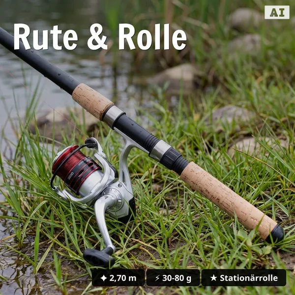 Zite Fishing Grundangeln Starterset Aal – Komplettset Teleskoprute 270cm, Stationärrolle bespult, Aalglocken, Knicklicht_auswahl2